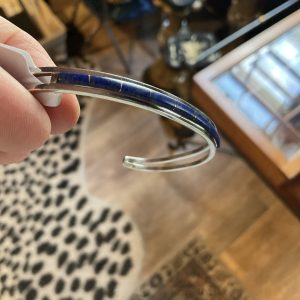 Navajo Sterling Silver Lapis Inlay Bracelet