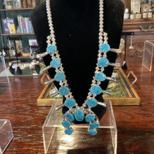 Navajo Squash Blossom Turquoise Necklace